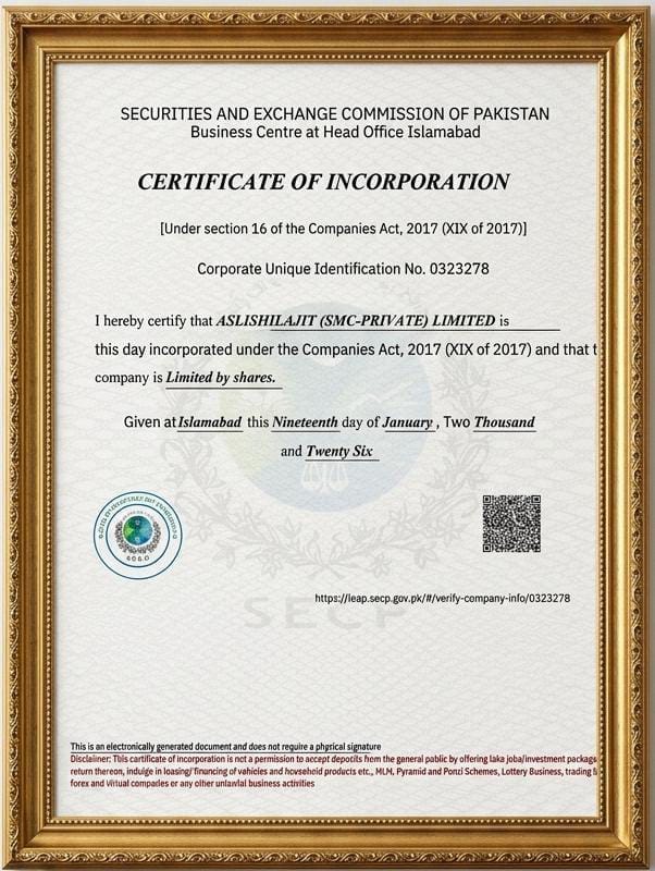 SECP Incorporation Certificate