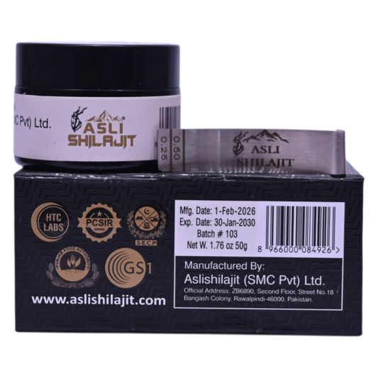 Asli Shilajit - 50g Premium Gold Grade Resin | GS1 Barcoded & PCSIR Certified